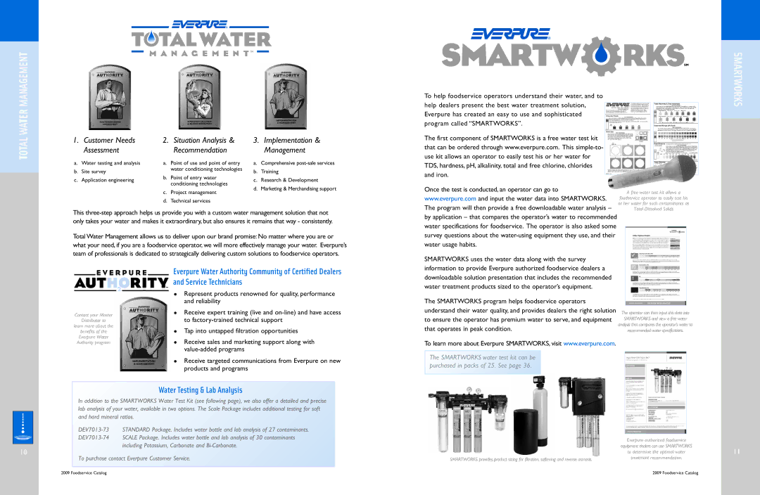 Everpure QL3-BH2, QC7I Single-MH2 manual Management, Water Testing & Lab Analysis 