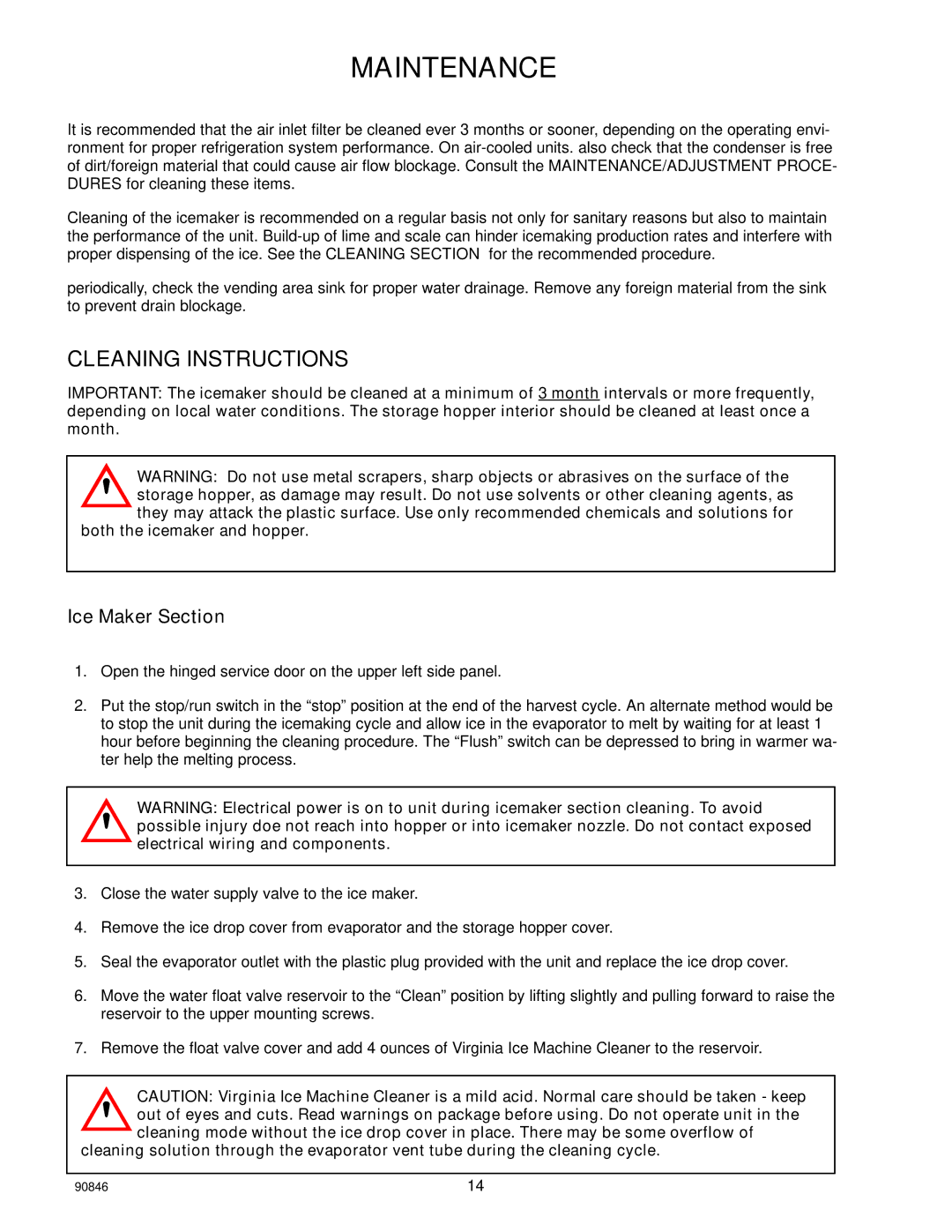 Everpure SID650A, 80 manual Maintenance, Cleaning Instructions 