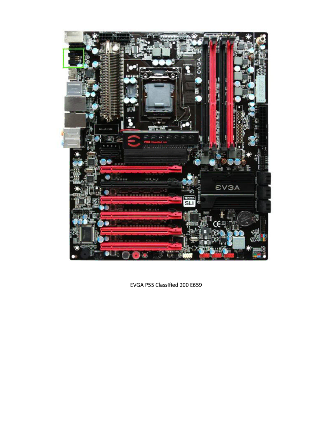 EVGA 100-EV-EB01 manual Evga P55 Classified 200 E659 