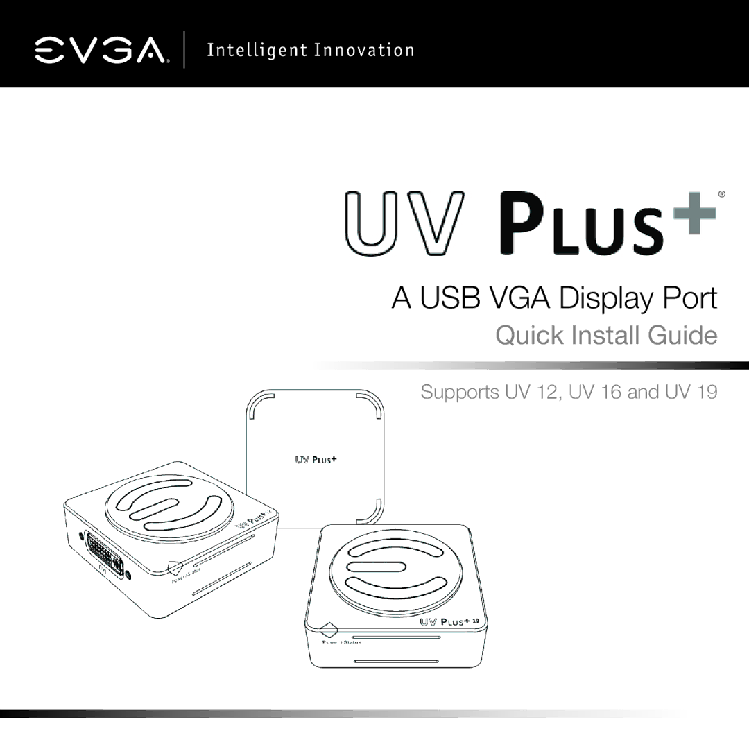 EVGA UV 12, 100-U2-UV19, UV 19, UV 16 manual USB VGA Display Port 