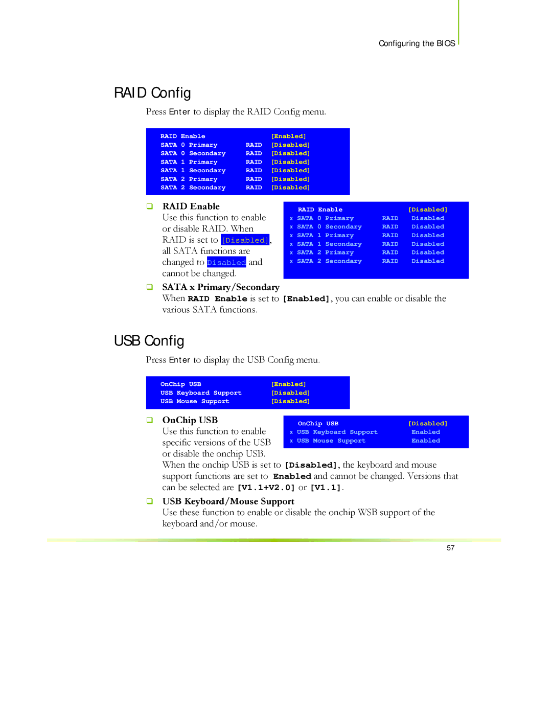 EVGA 122-CK-NF68-XX manual RAID Config, USB Config 