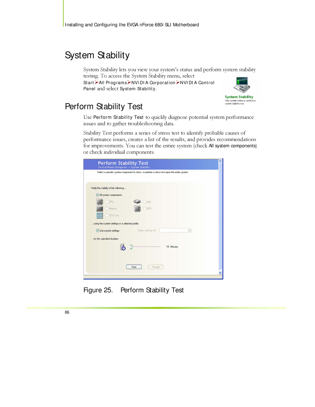 EVGA 122-CK-NF68-XX manual System Stability 