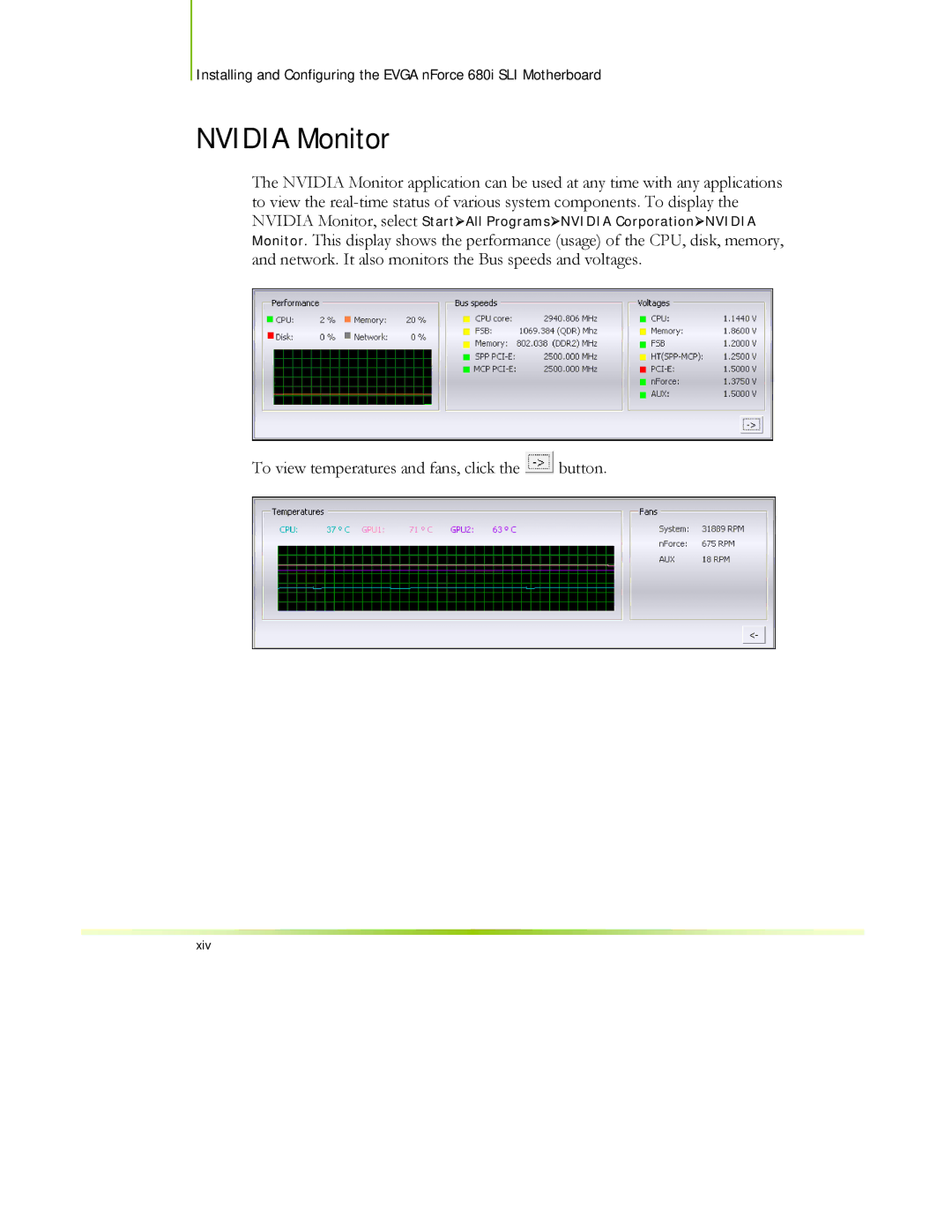 EVGA 122-CK-NF68-XX manual Nvidia Monitor 