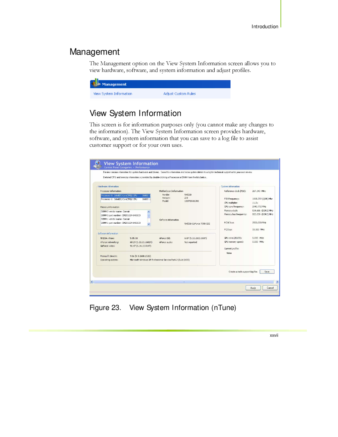 EVGA 122-CK-NF68-XX manual Management, View System Information 