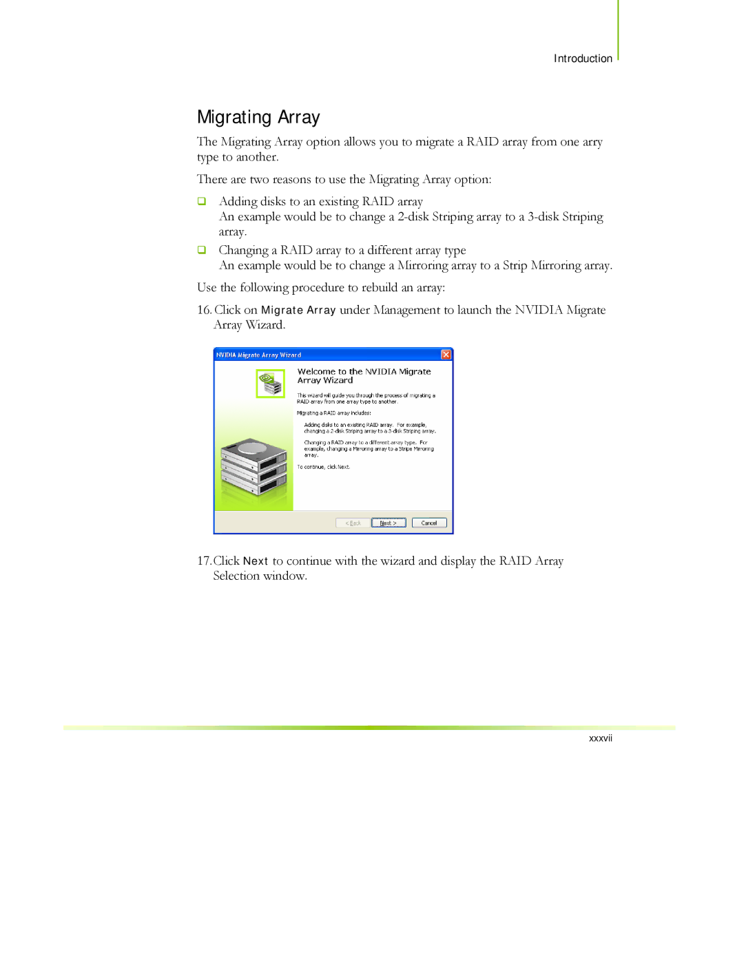 EVGA 122-CK-NF68-XX manual Migrating Array 