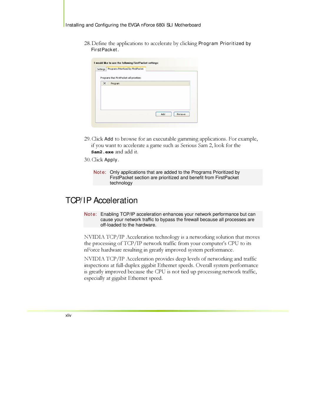 EVGA 122-CK-NF68-XX manual TCP/IP Acceleration 