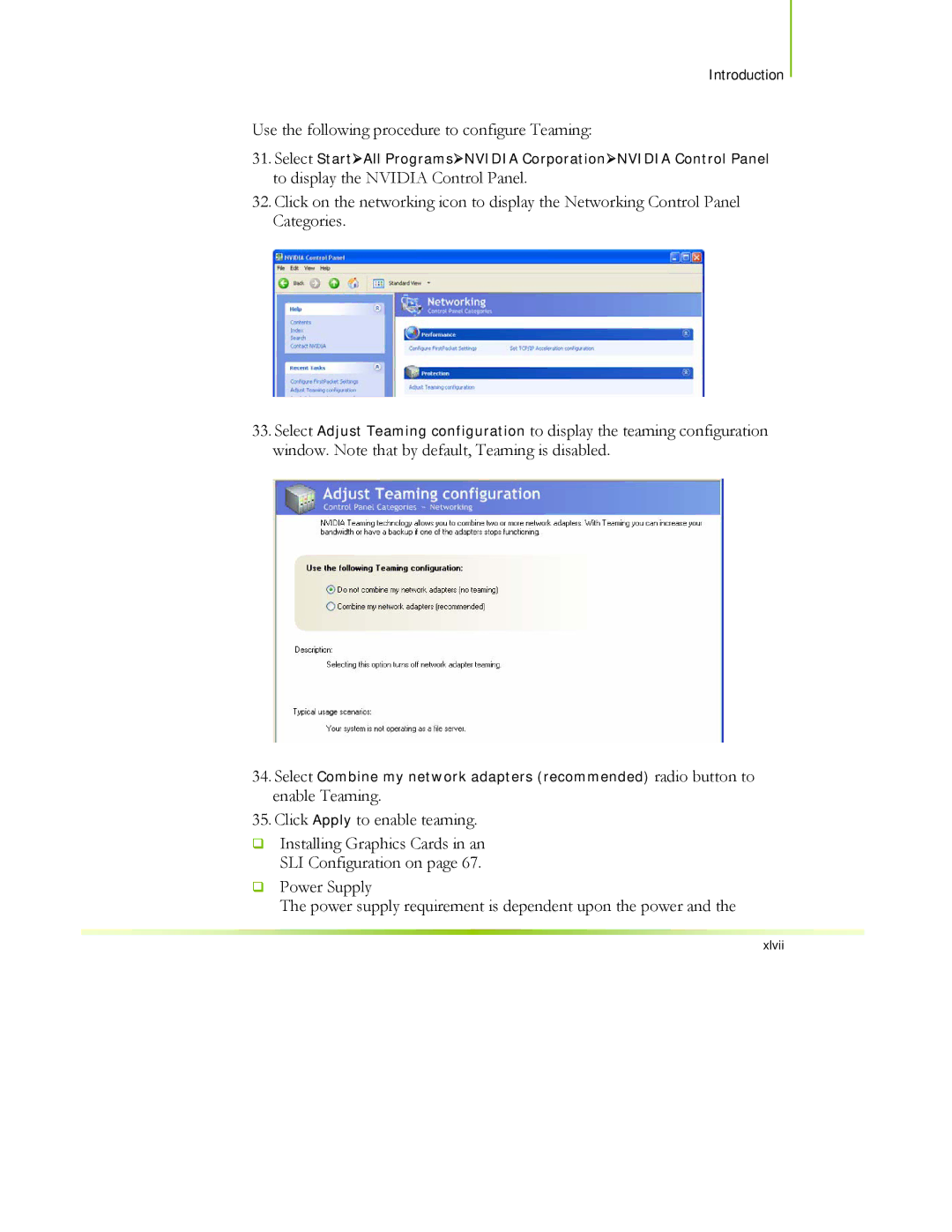 EVGA 122-CK-NF68-XX manual Use the following procedure to configure Teaming 