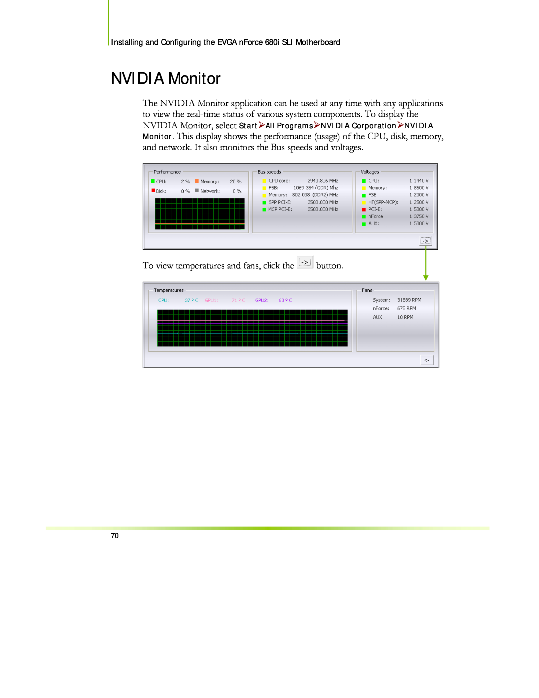 EVGA 122-CK-NF68-XX manual NVIDIA Monitor 