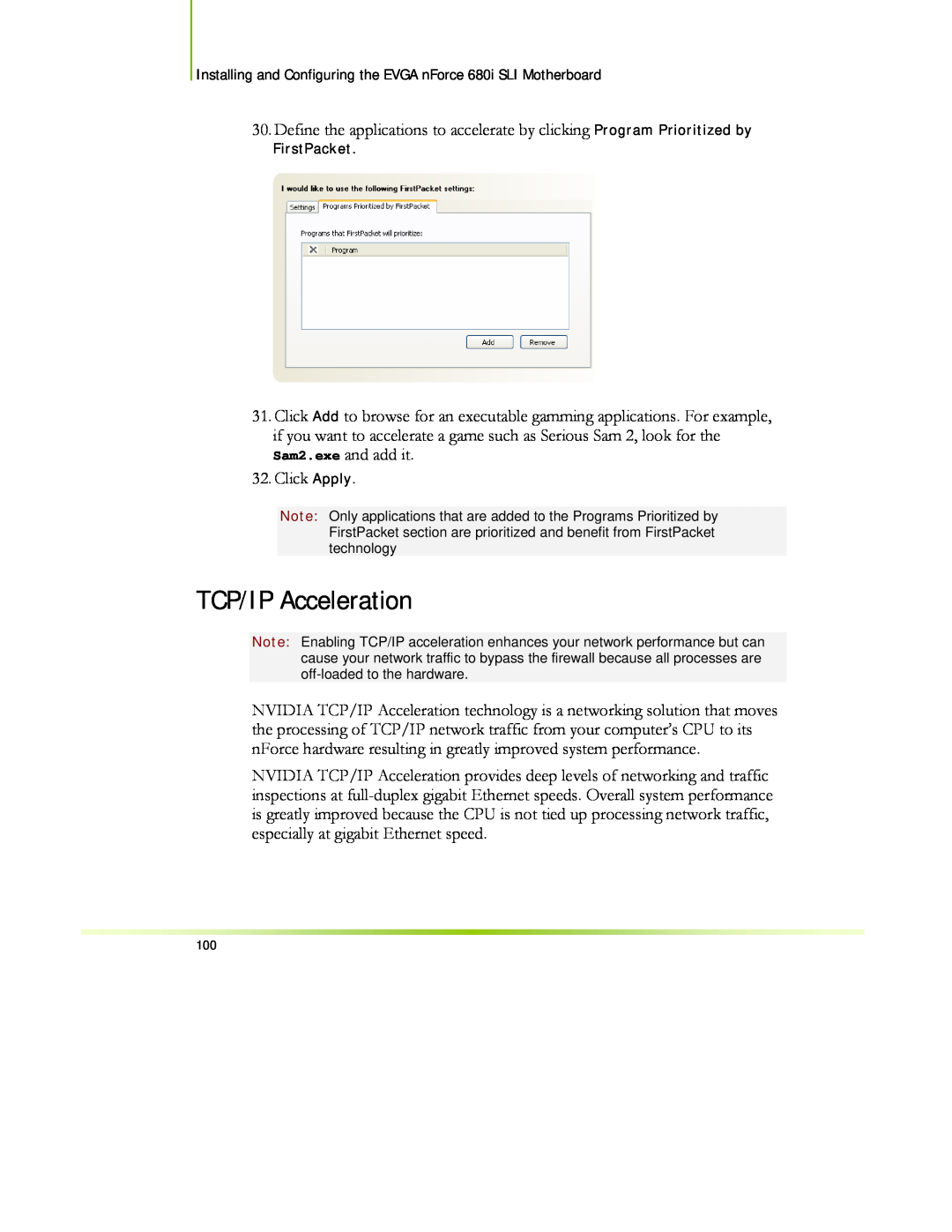 EVGA 122-CK-NF68-XX manual TCP/IP Acceleration 