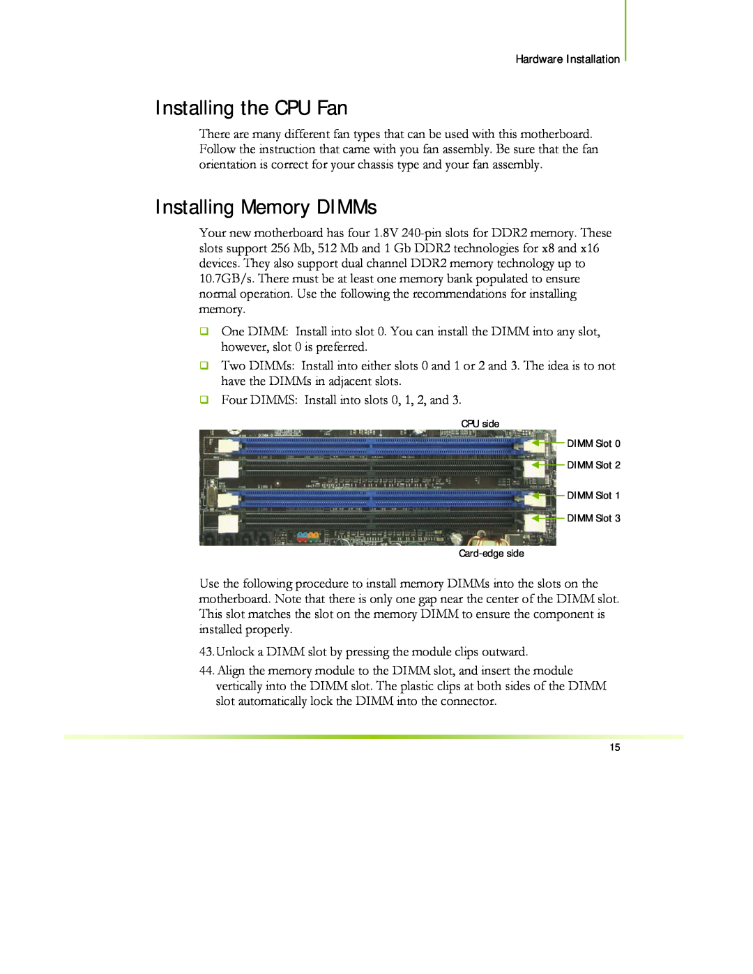 EVGA 122-CK-NF68-XX manual Installing the CPU Fan, Installing Memory DIMMs 