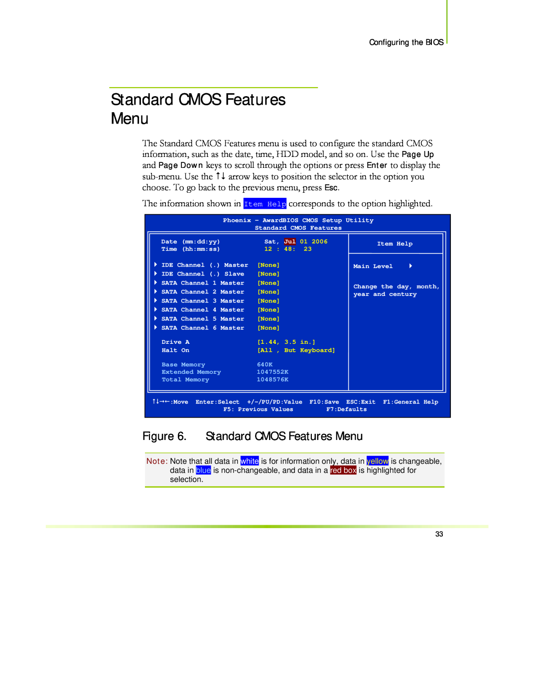 EVGA 122-CK-NF68-XX manual Standard CMOS Features Menu 
