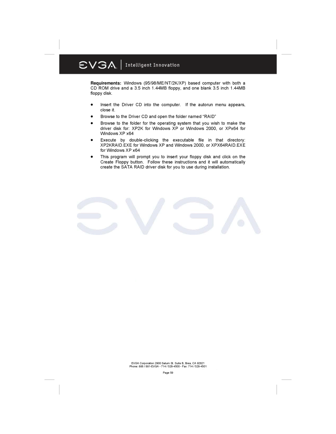 EVGA 122-M2-NF59-AX manual 