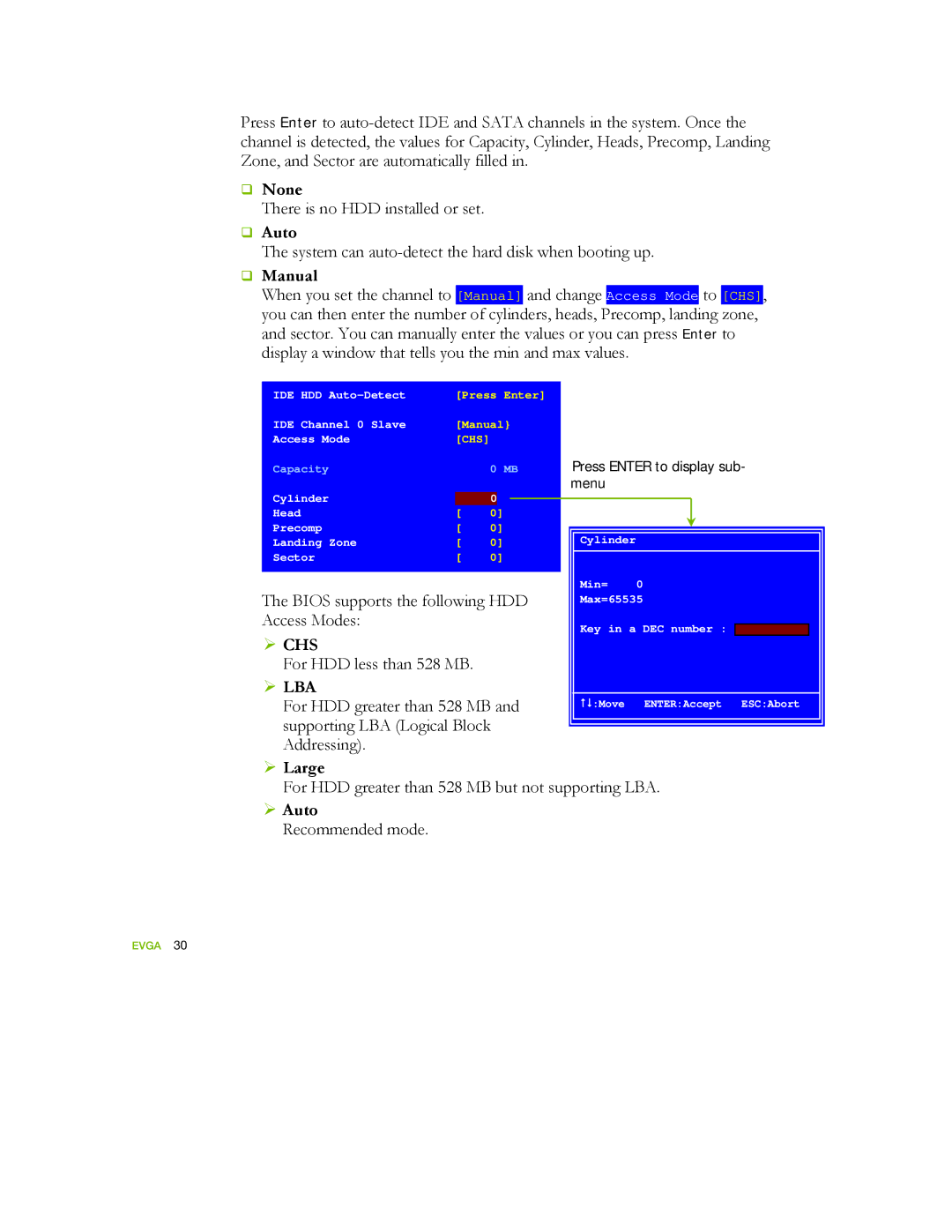 EVGA 122-YW-E173 manual ‰ None, ‰ Auto, ‰ Manual, ¾ Large, ¾ Auto 