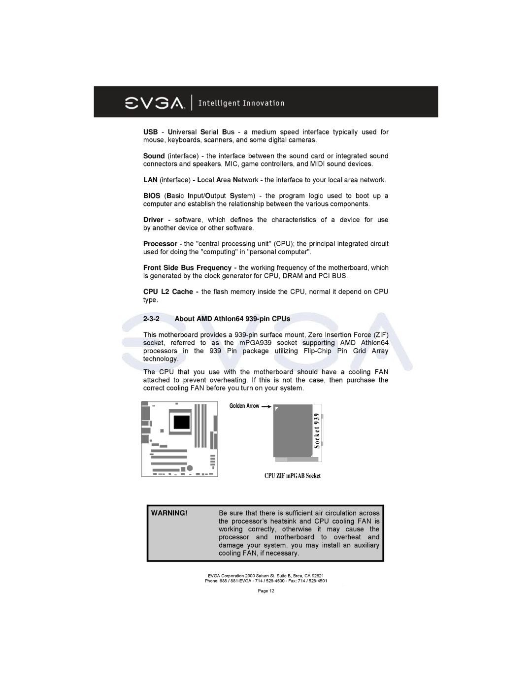 EVGA 131-K8-NF44-XX manual About AMD Athlon64 939-pin CPUs, CPU ZIF mPGAB Socket 