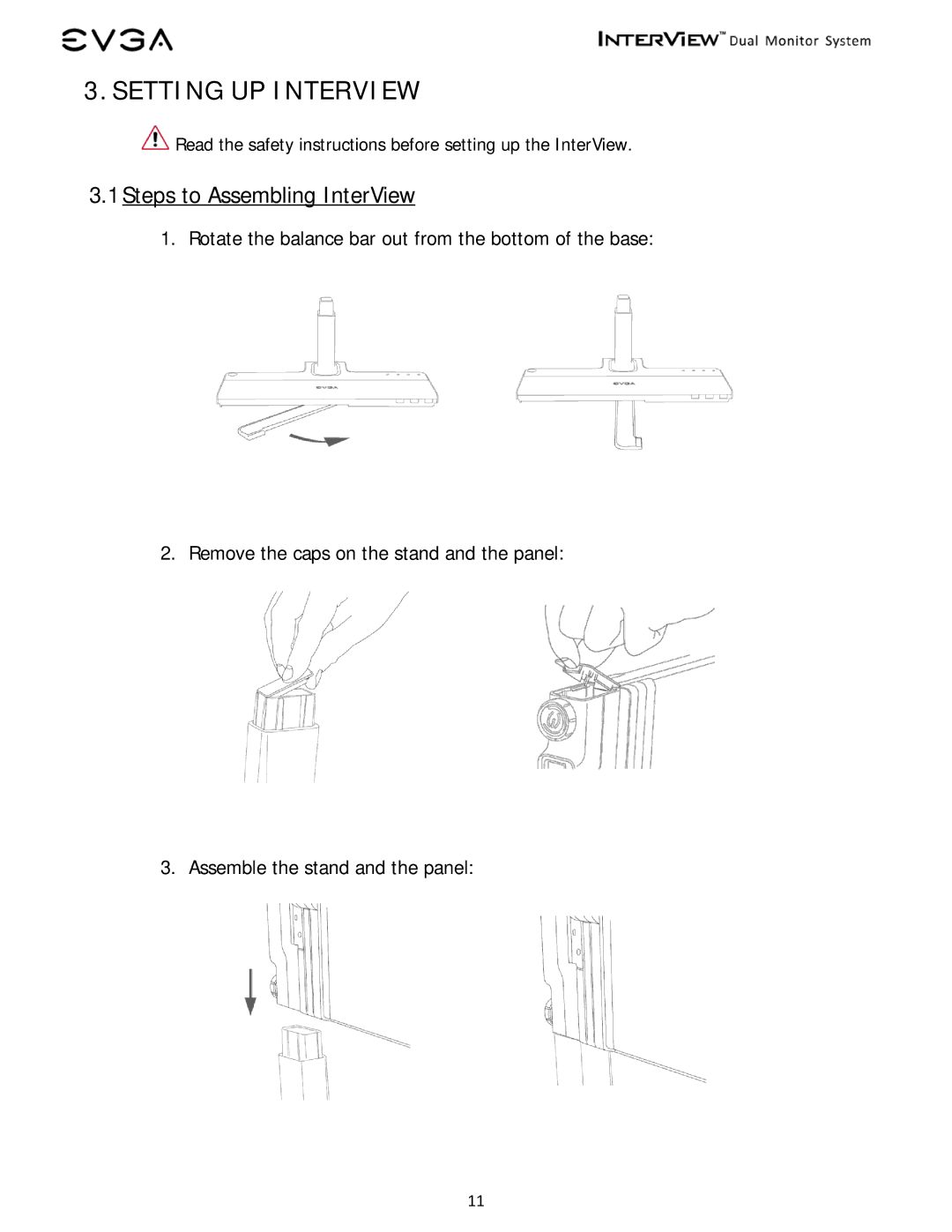 EVGA 200-LM-1700 manual Setting UP Interview, Steps to Assembling InterView 