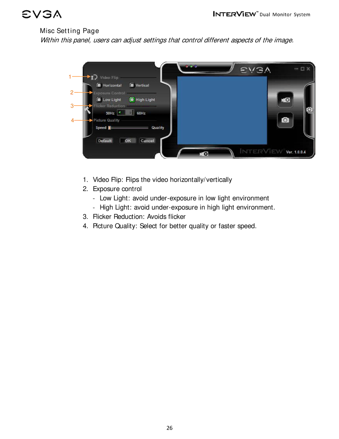 EVGA 200-LM-1700 manual Misc Setting 