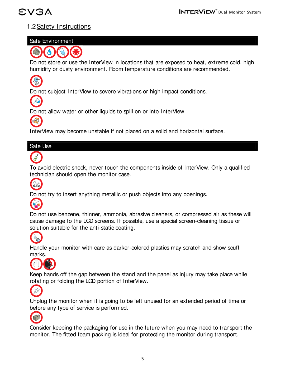 EVGA 200-LM-1700 manual Safety Instructions, Safe Environment 