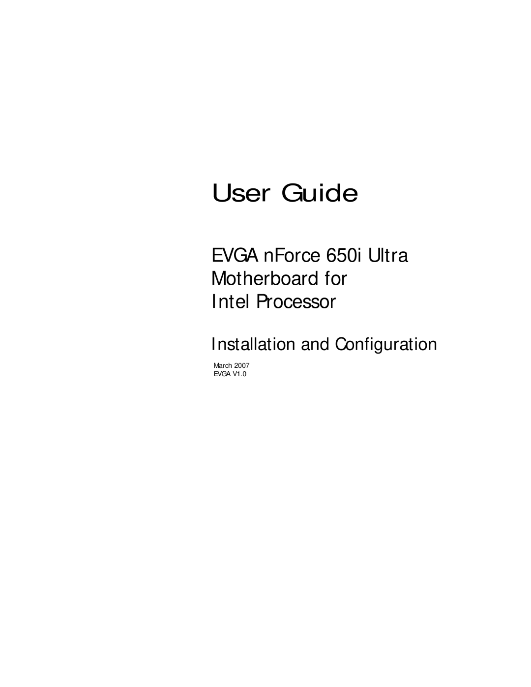 EVGA 650I manual User Guide 