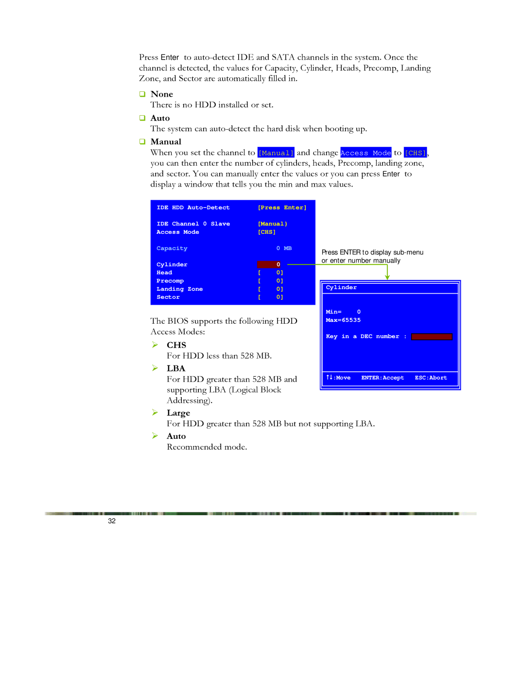 EVGA 650I manual ‰ None, ‰ Auto, ‰ Manual, ¾ Large, ¾ Auto 