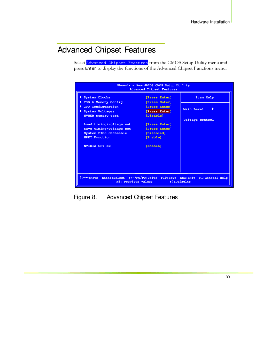 EVGA 650I manual Advanced Chipset Features 