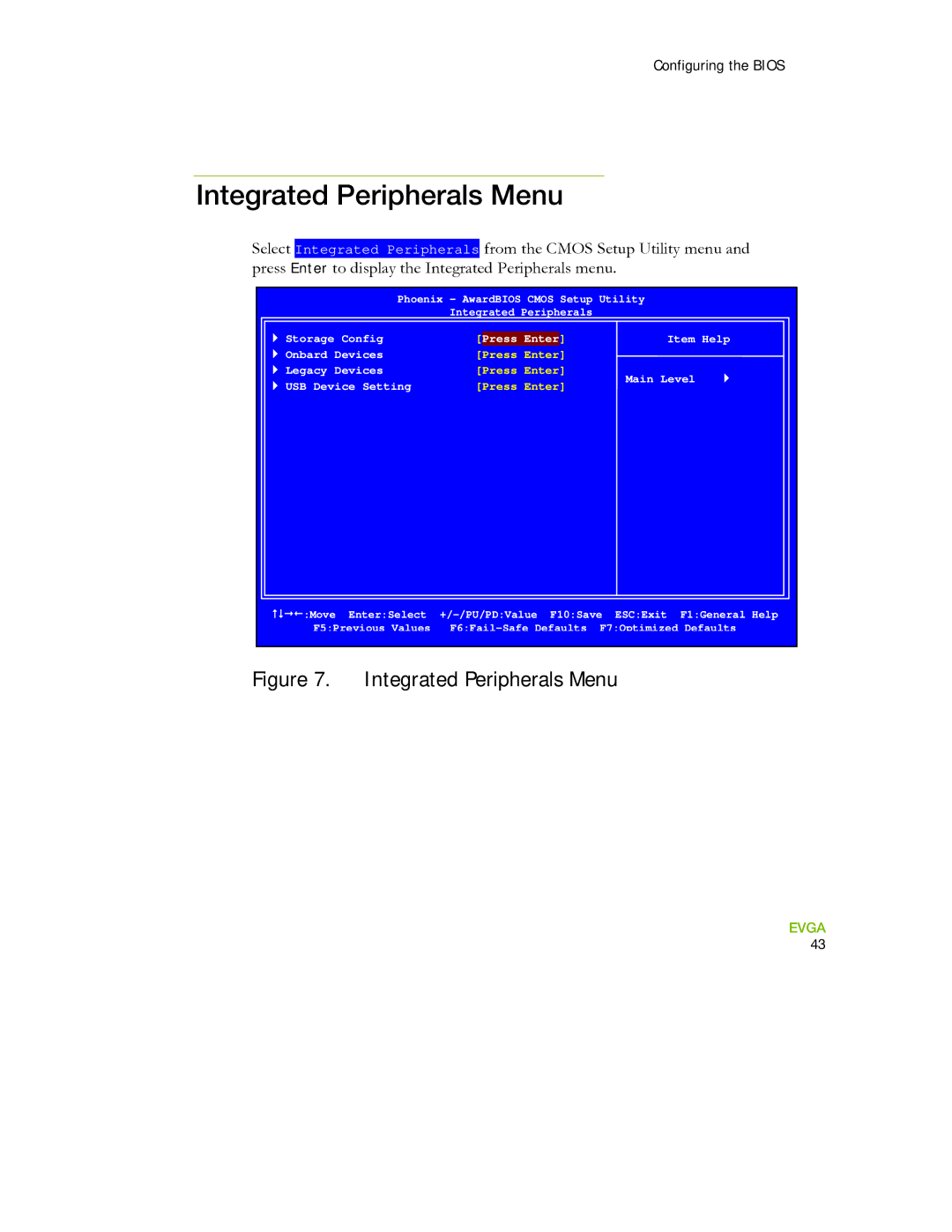 EVGA 730I manual Integrated Peripherals Menu 