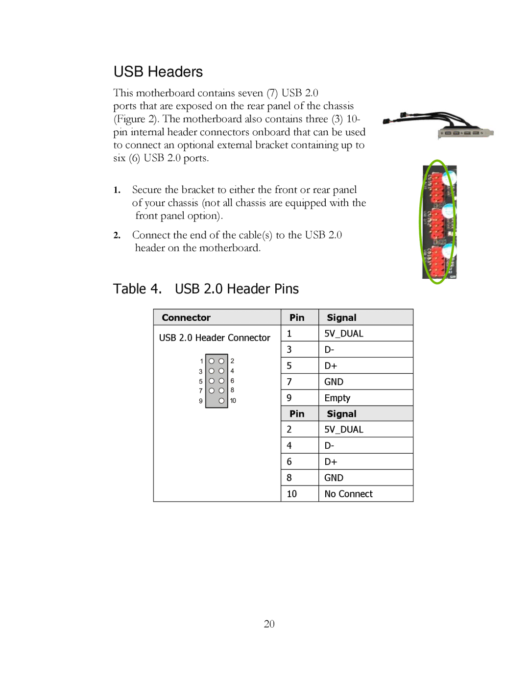 EVGA P55 Classified 200, 160-LF-E659 manual USB Headers 