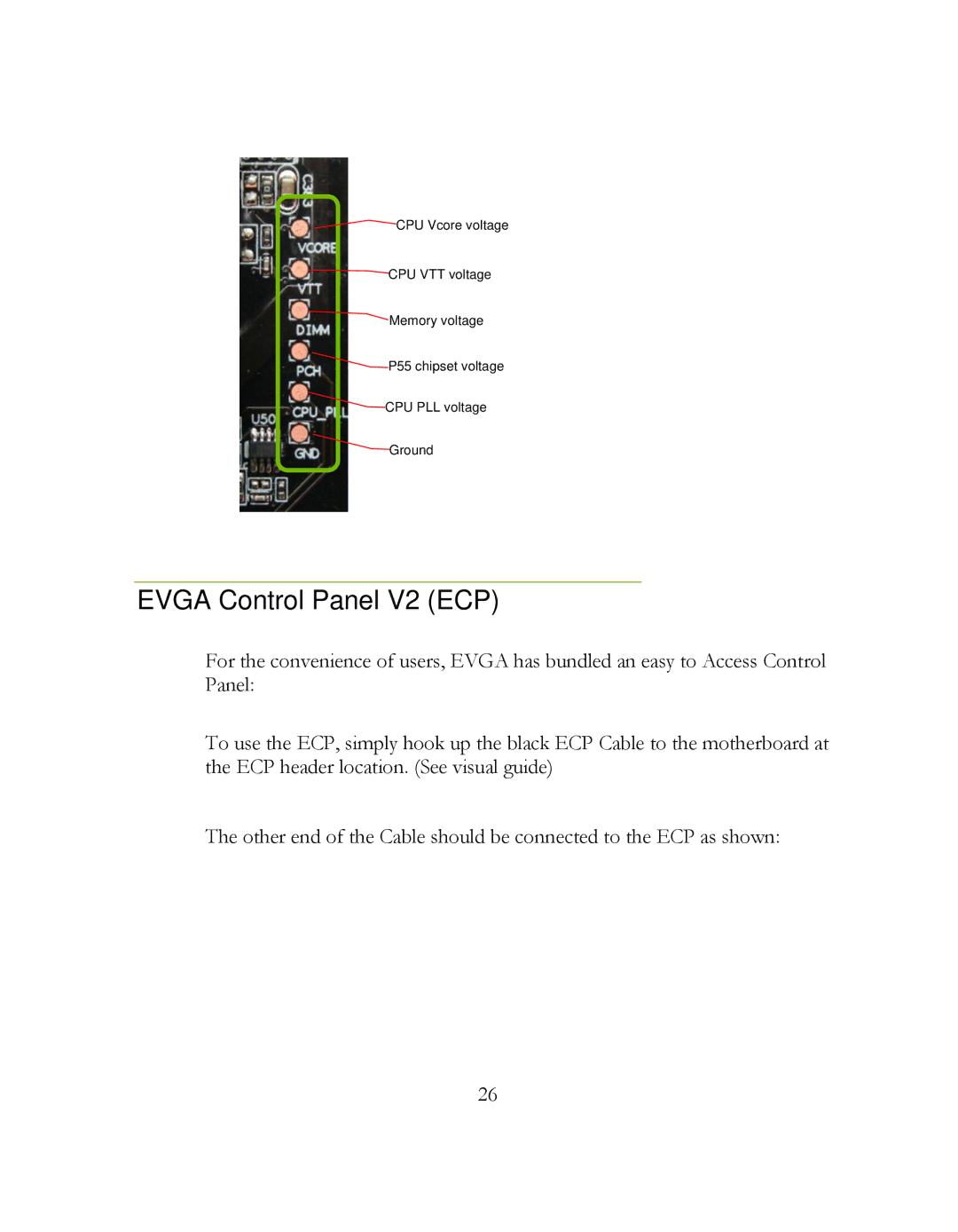 EVGA P55 Classified 200, 160-LF-E659 manual Evga Control Panel V2 ECP 