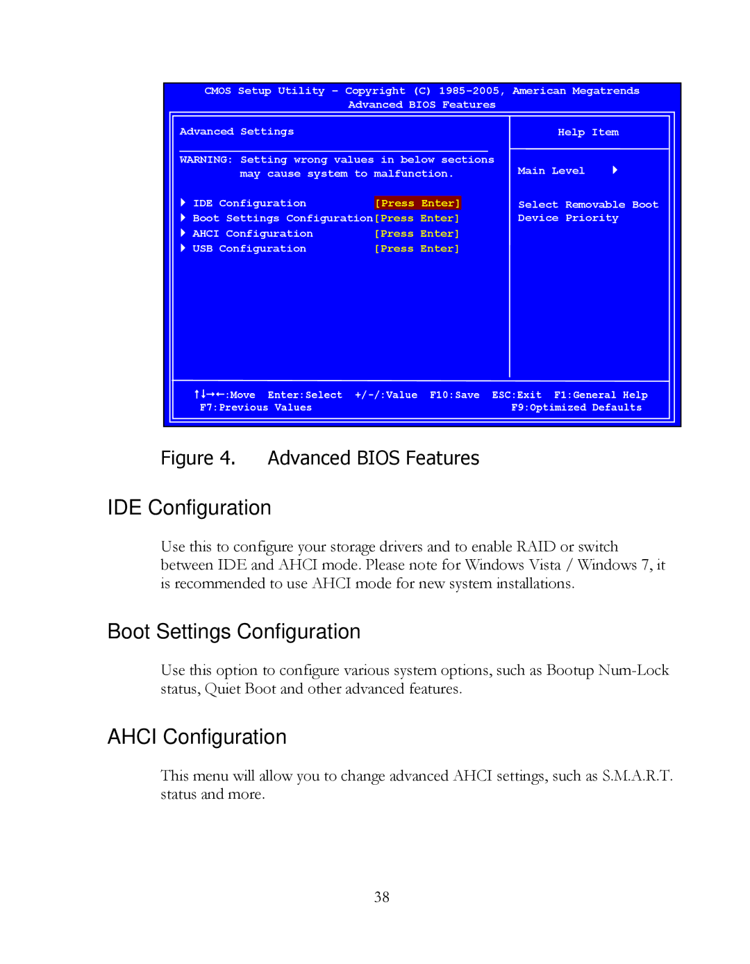 EVGA P55 Classified 200, 160-LF-E659 manual IDE Configuration, Boot Settings Configuration, Ahci Configuration 