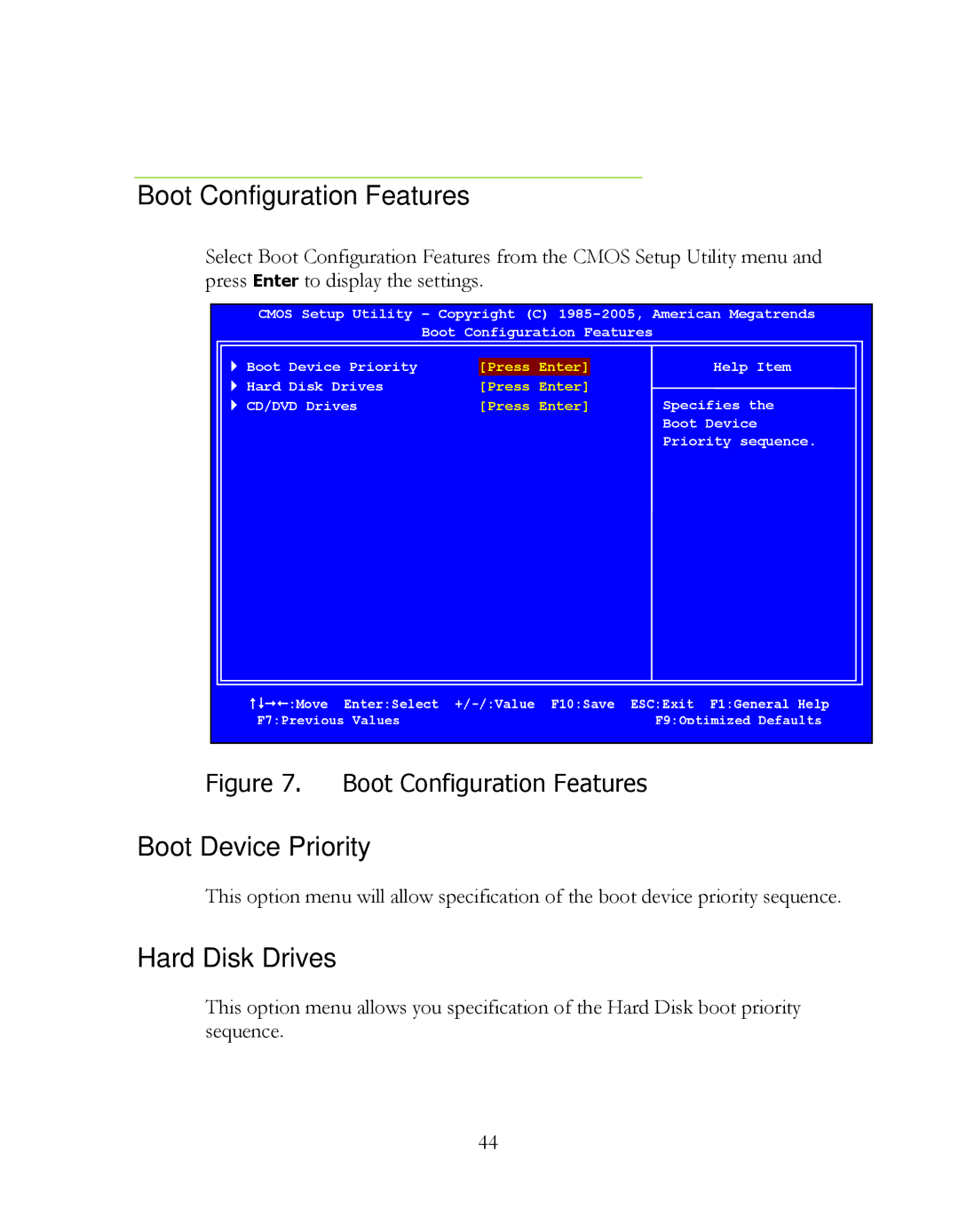 EVGA P55 Classified 200, 160-LF-E659 manual Boot Configuration Features, Boot Device Priority, Hard Disk Drives 