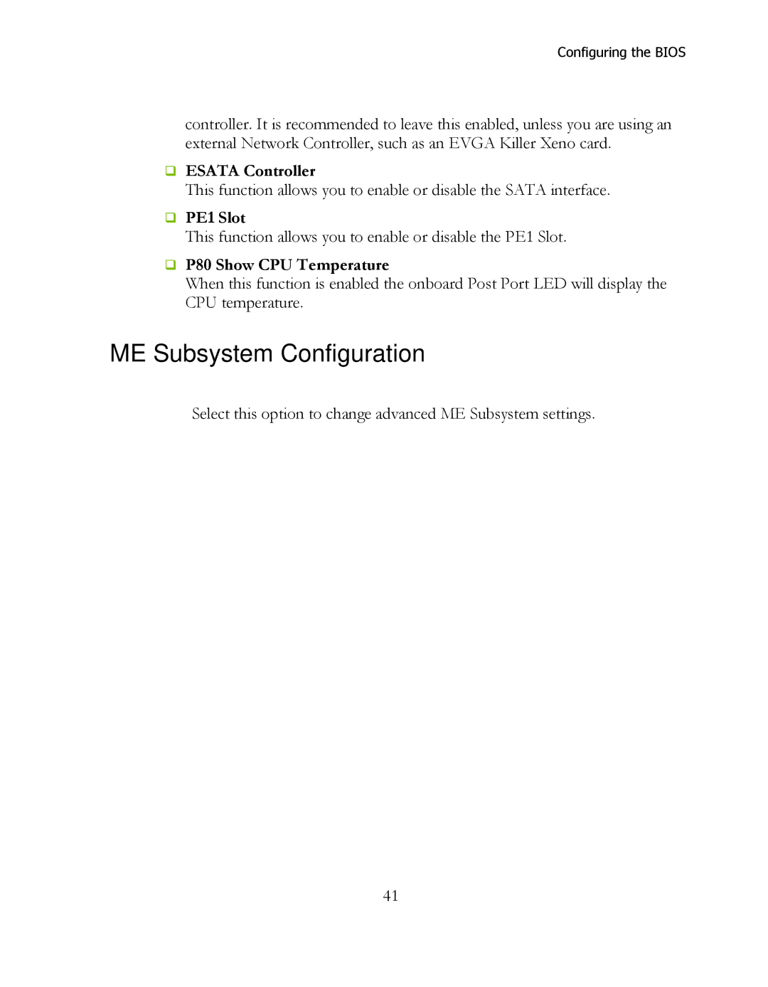 EVGA 141-LF-E658, P55 FTW 200 manual ME Subsystem Configuration 