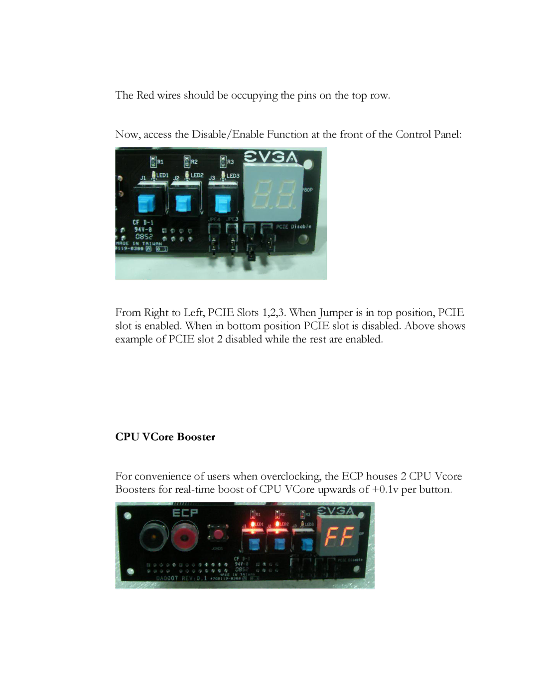 EVGA P55 FTW manual CPU VCore Booster 