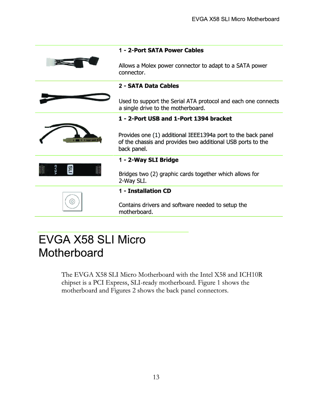 EVGA X58 SLI Micro, 121-BL-E756 manual 