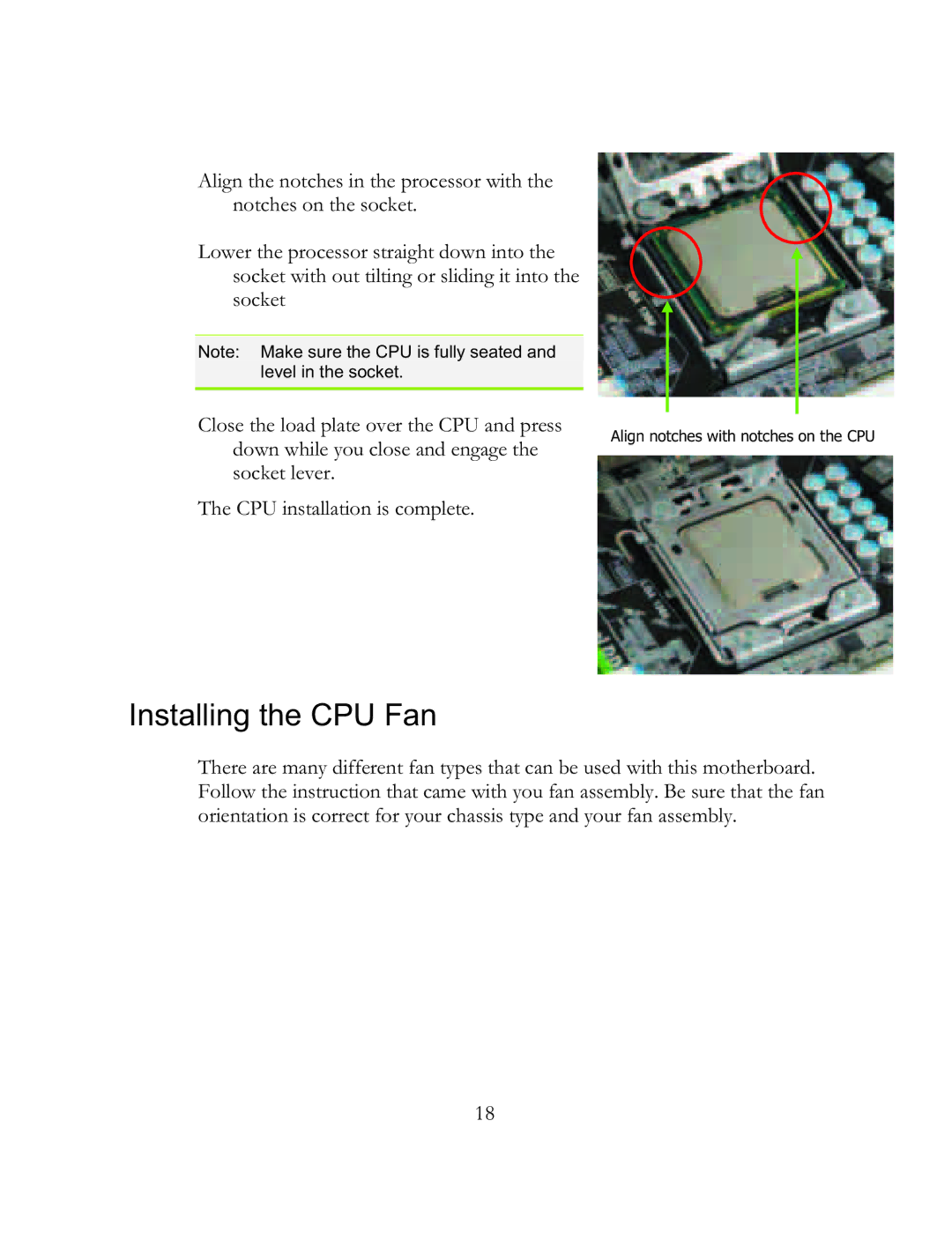 EVGA 121-BL-E756, X58 SLI Micro manual Installing the CPU Fan 