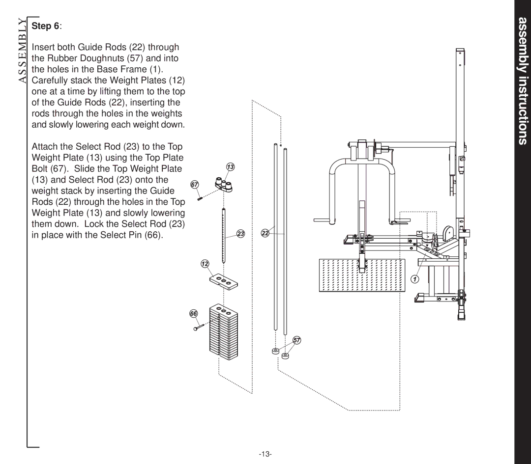 Evo Fitness 50551 owner manual Assembly instructions 