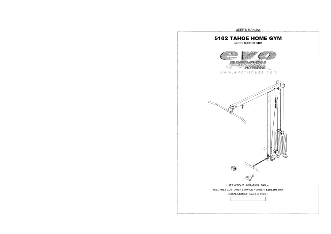 Evo Fitness 5102 manual 