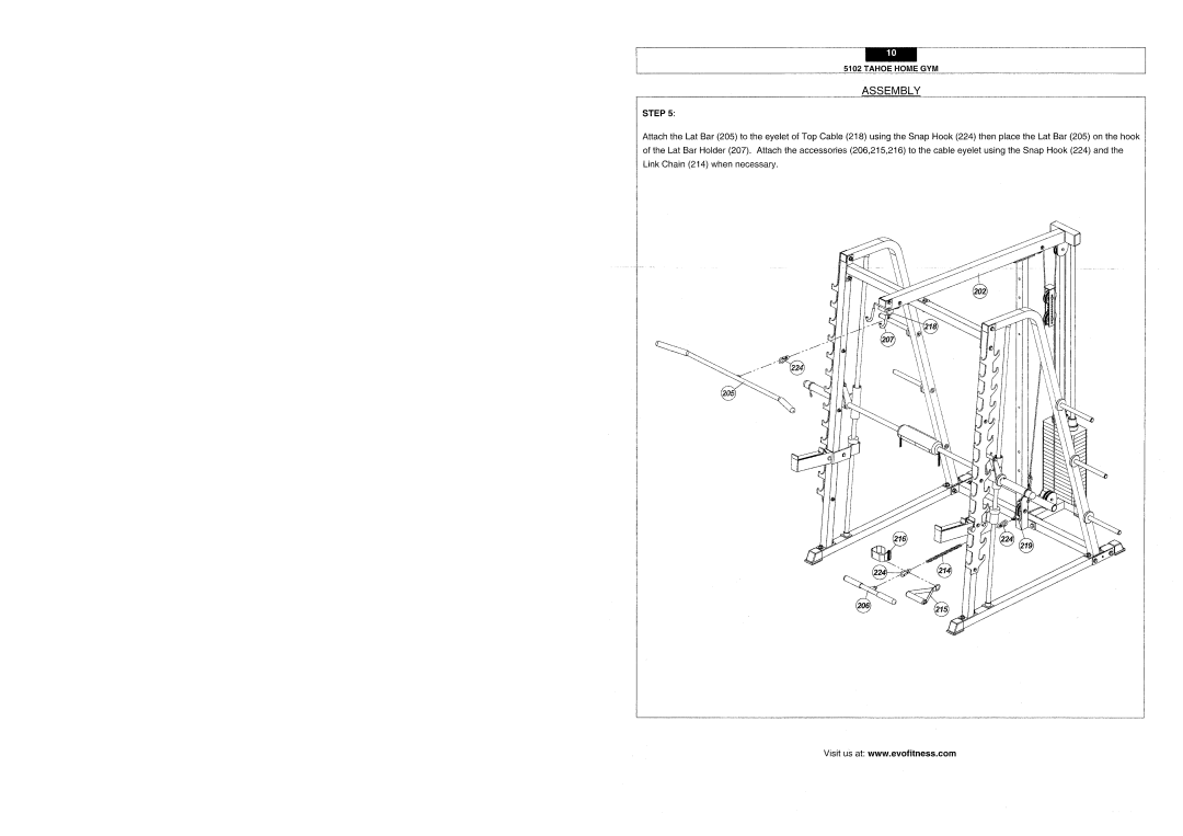 Evo Fitness 5102 manual 