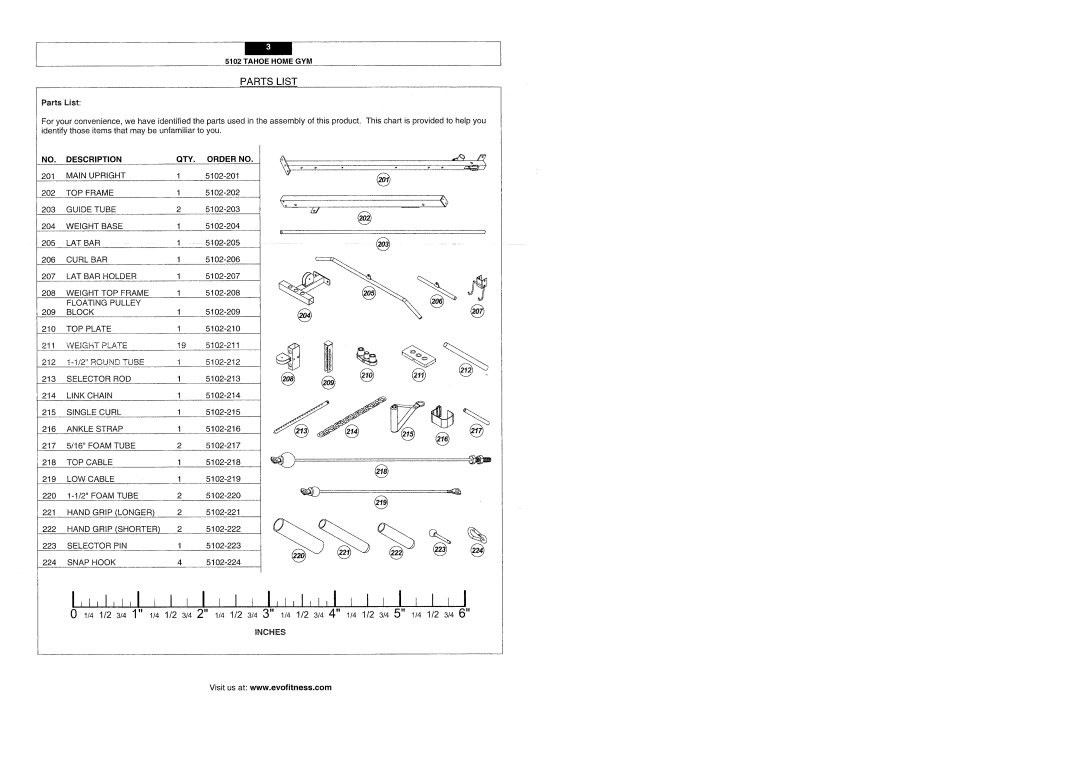 Evo Fitness 5102 manual 