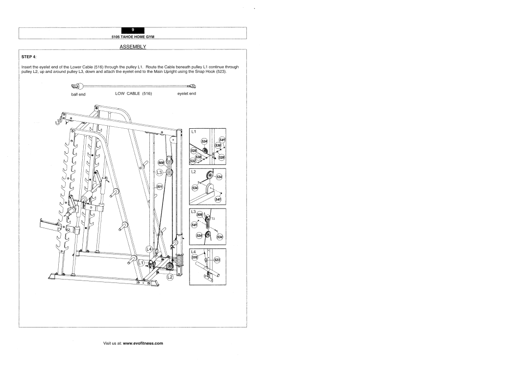 Evo Fitness 5105 manual 