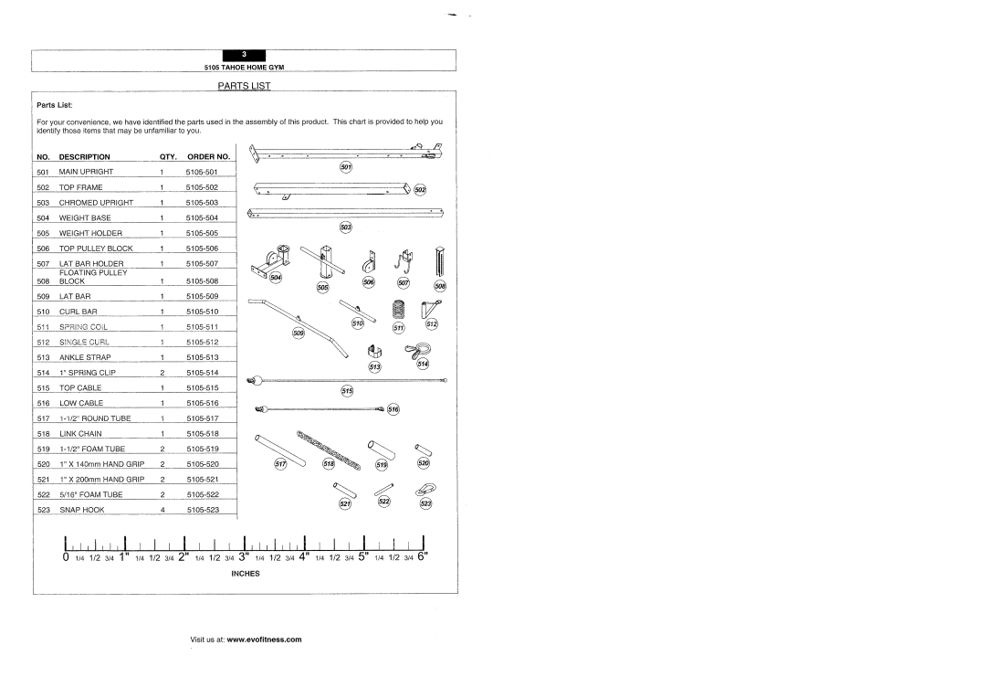 Evo Fitness 5105 manual 