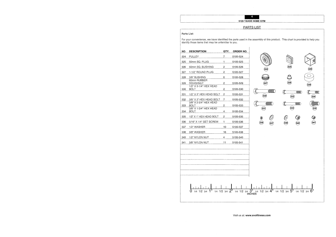 Evo Fitness 5105 manual 