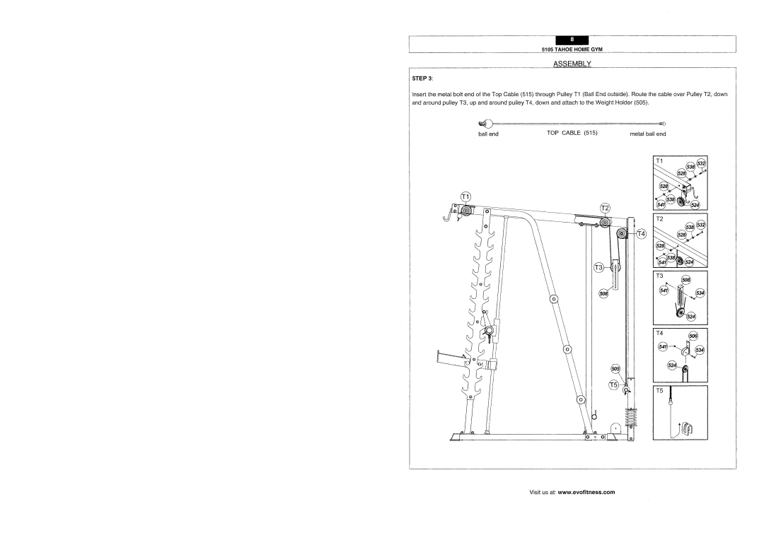 Evo Fitness 5105 manual 