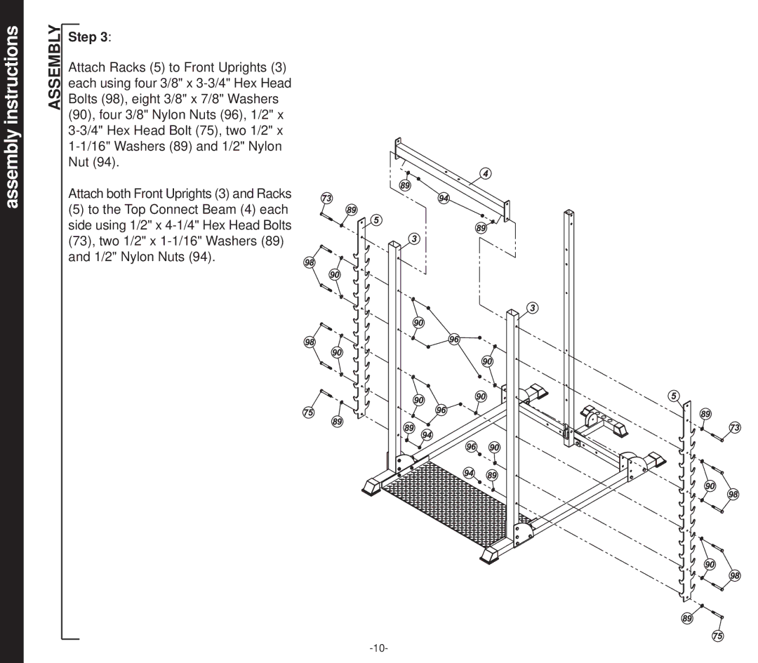 Evo Fitness 51551 owner manual Assembly 