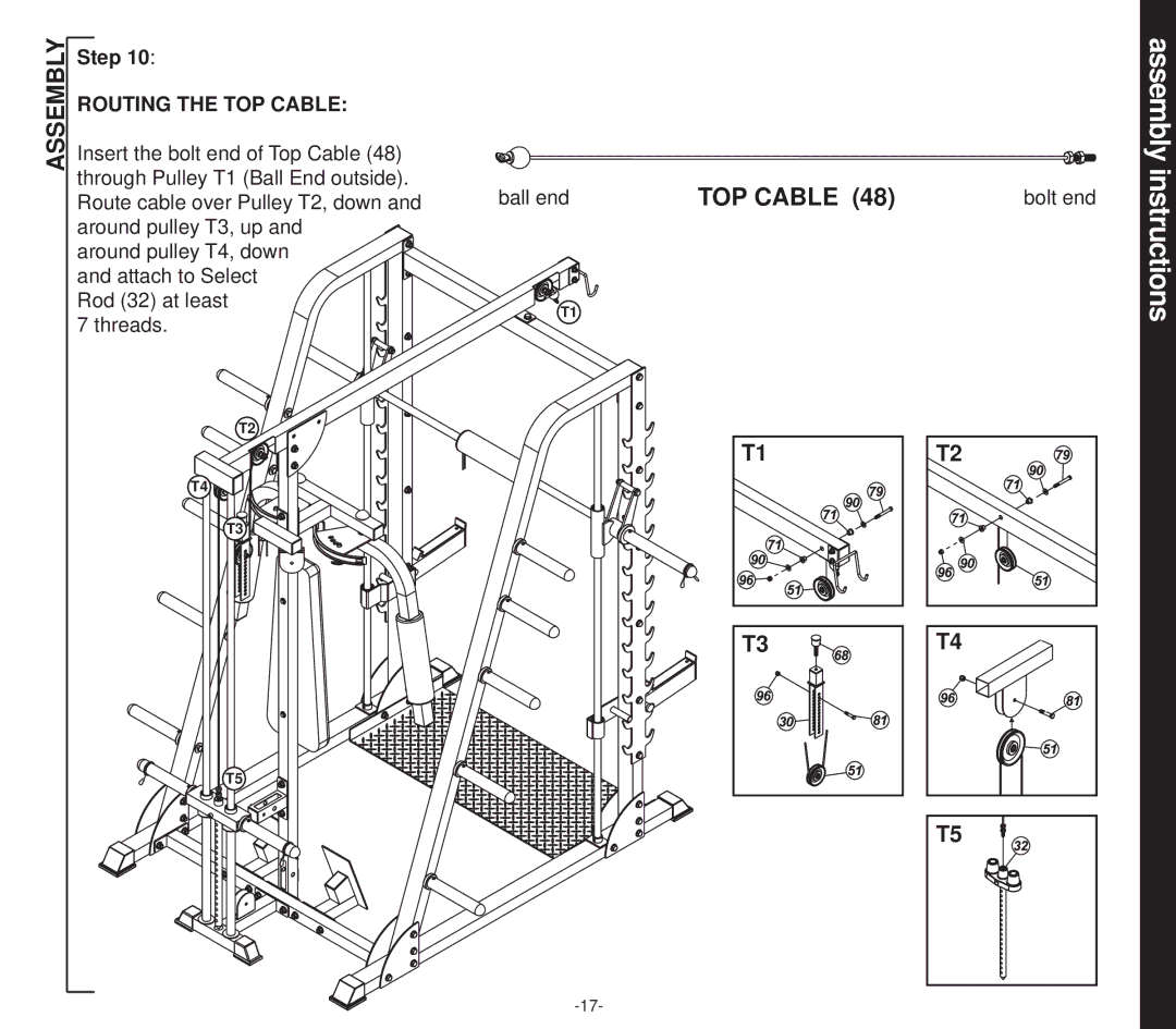 Evo Fitness 51551 owner manual TOP Cable 