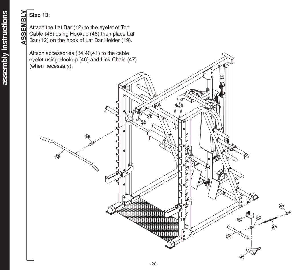 Evo Fitness 51551 owner manual Assembly instructions 