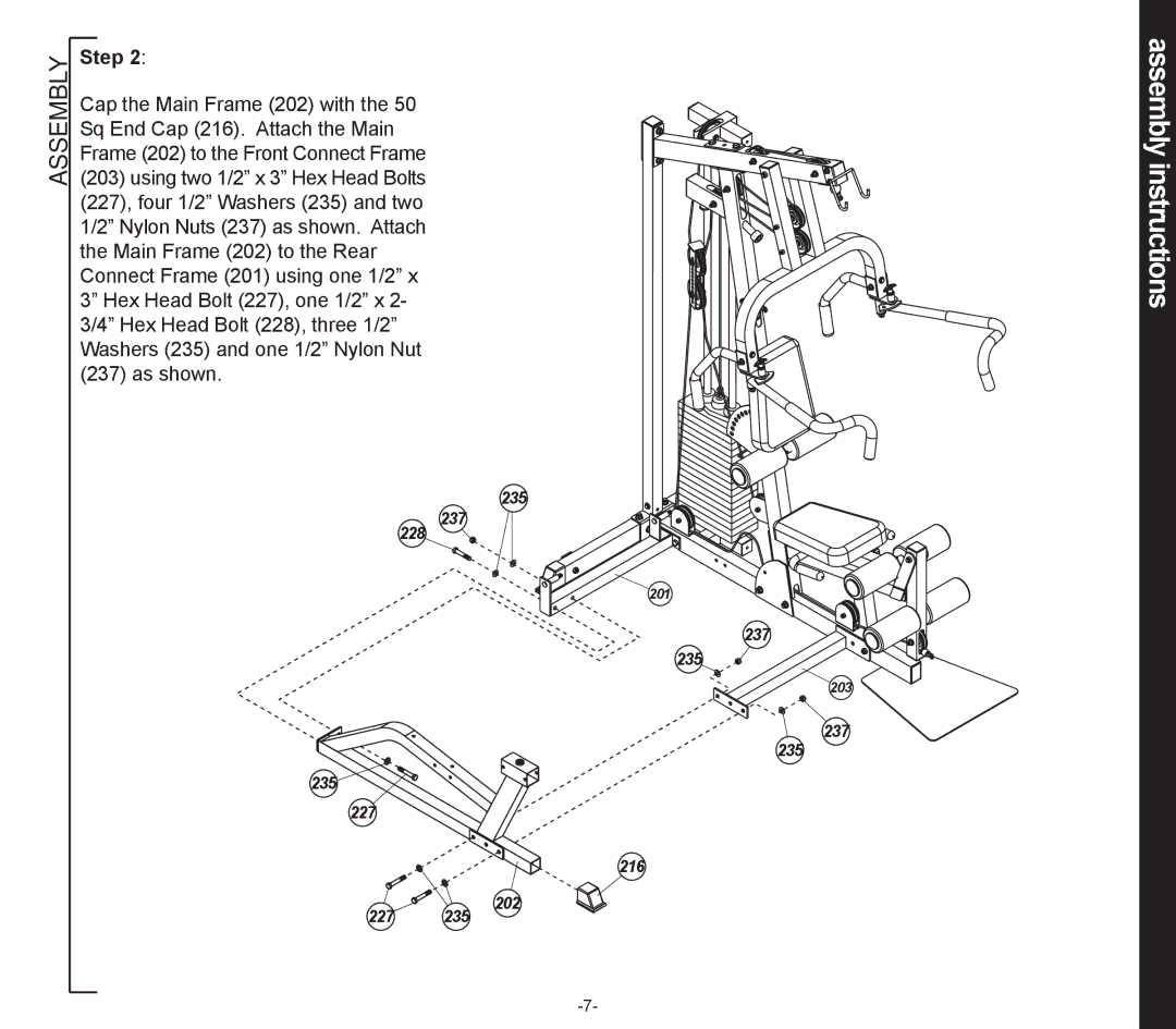 Evo Fitness EVO SIERRA Home Gym Leg Press Attachment, 53552 owner manual Assembly instructions, Step 