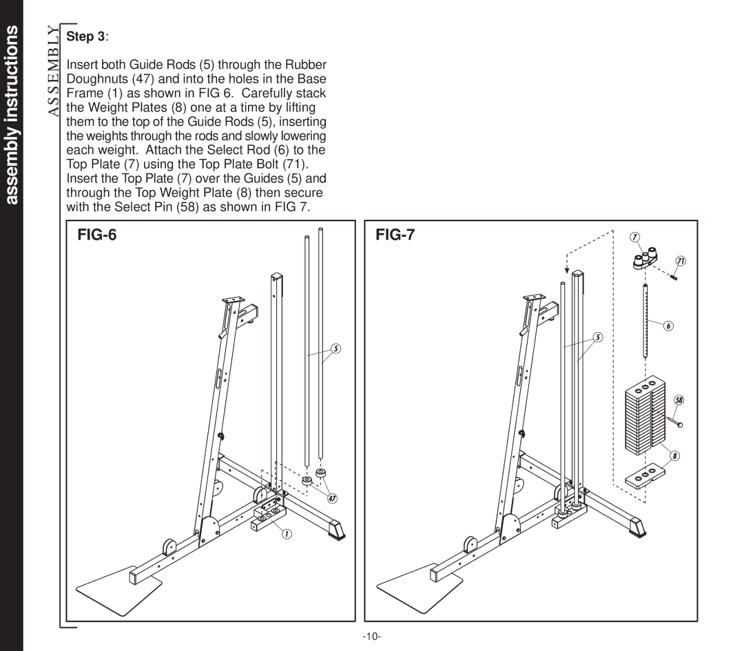 Evo Fitness 53553 owner manual Assembly, FIG-7 