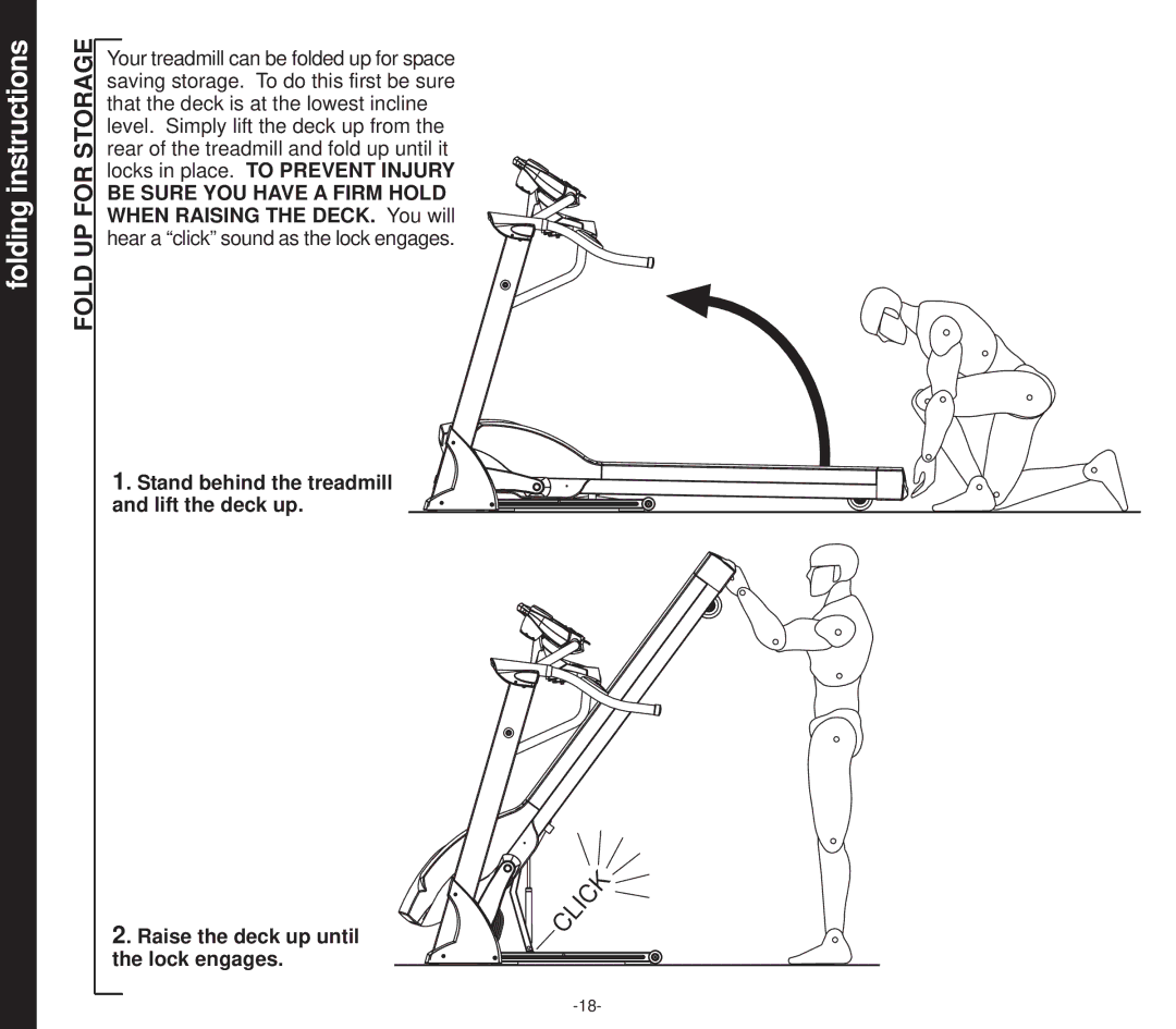 Evo Fitness EVO 1CD owner manual Folding instructions, Fold UP for Storage 