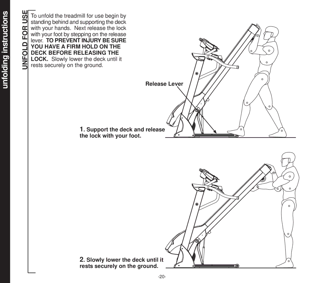 Evo Fitness EVO 1CD owner manual Unfolding instructions, Unfold for USE 