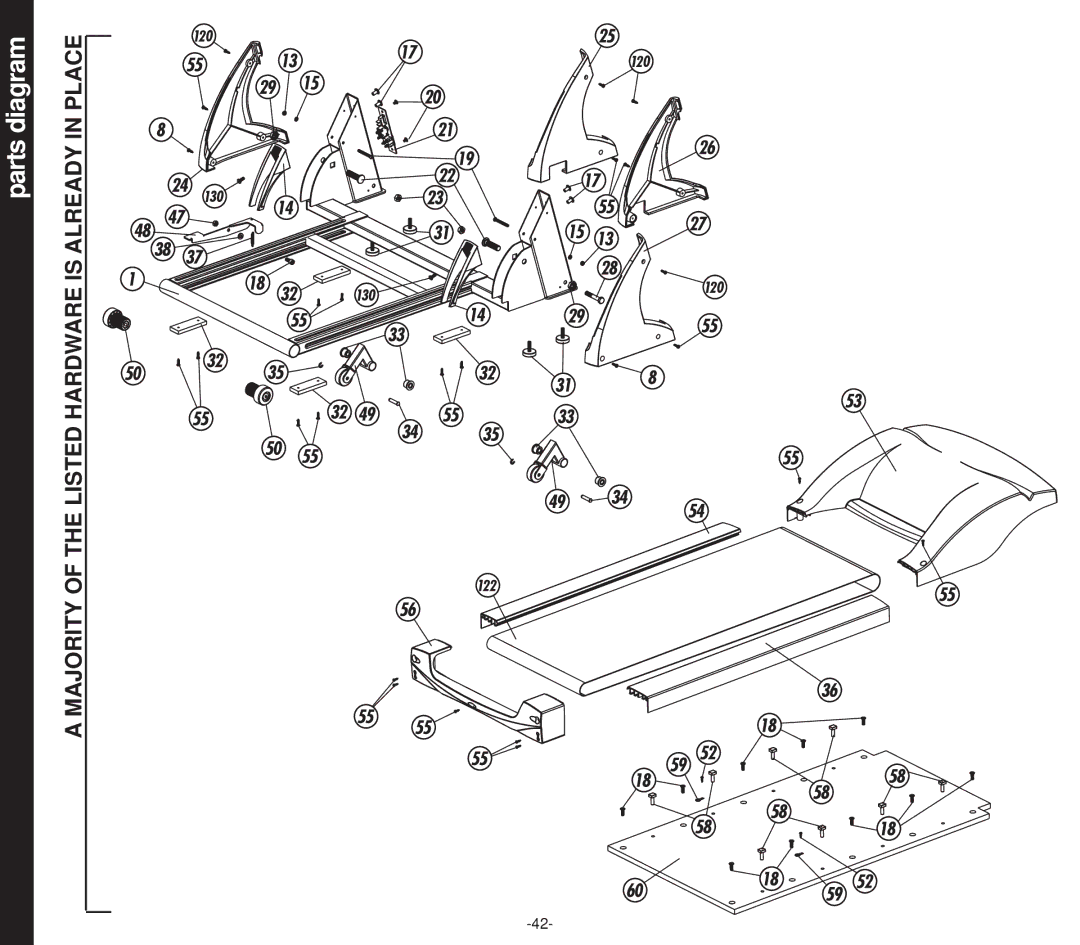 Evo Fitness EVO 1CD owner manual Majority of the Listed Hardware is Already in Place 