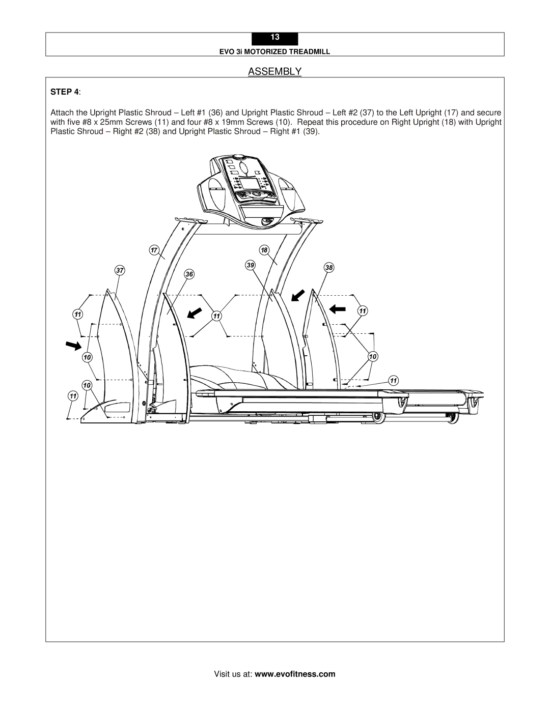 Evo Fitness EVO 3I user manual Assembly 